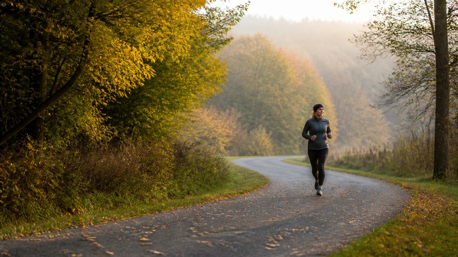 Runner on the paved Legacy Trail in Lexington, Kentucky